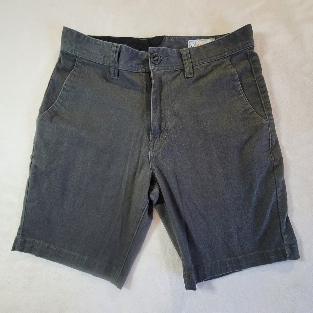 Volcom Chino Shorts Mens 30 Dark Grey Repreve Stretch Skater Casual Streetwear